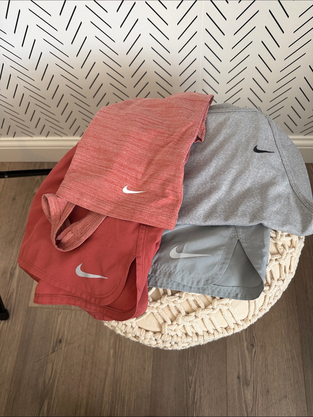 Lot Nike womens Athletic Shorts Duo - Red and Gray